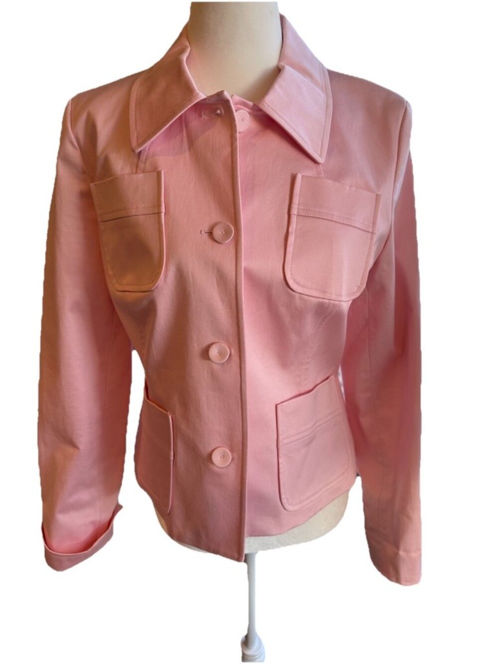 Alfani Women's Pink Retro Blazer Size 6 Pockets Charming